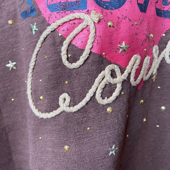 Liz & Me For Catherines Women's Love Cowboys Graphic Print Brown Size 4X NWT - Picture 8 of 11